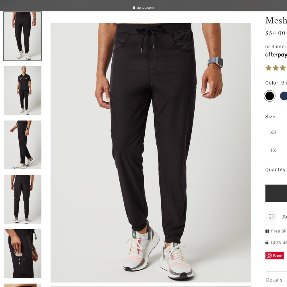 Jaanuu Mesh Detail Scrub Pants